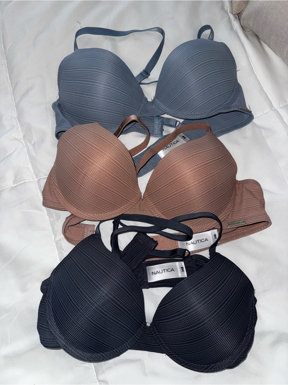 Nautica Women’s Padded T-Shirt Bra - Black, Brown, Gray